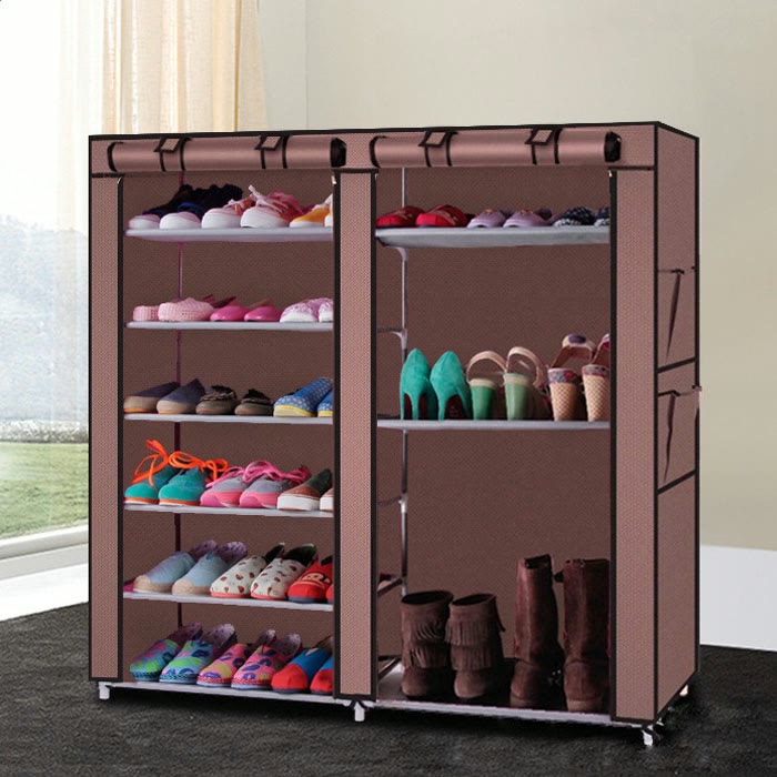 9 grid fabric shoe cabinet