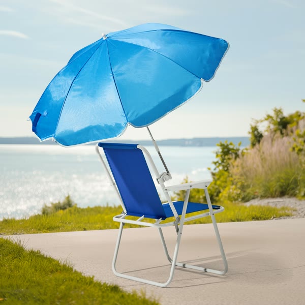Beach chair with umbrella