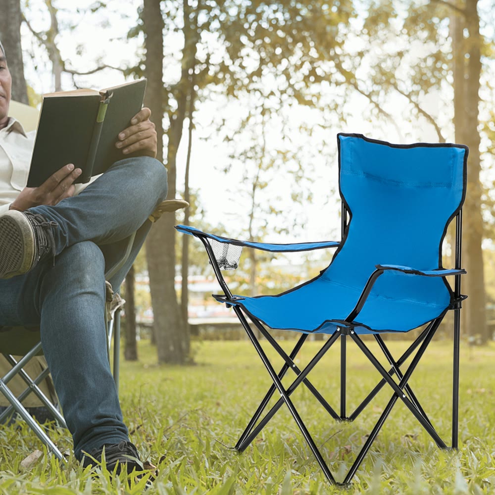 Folding camping chair, blue