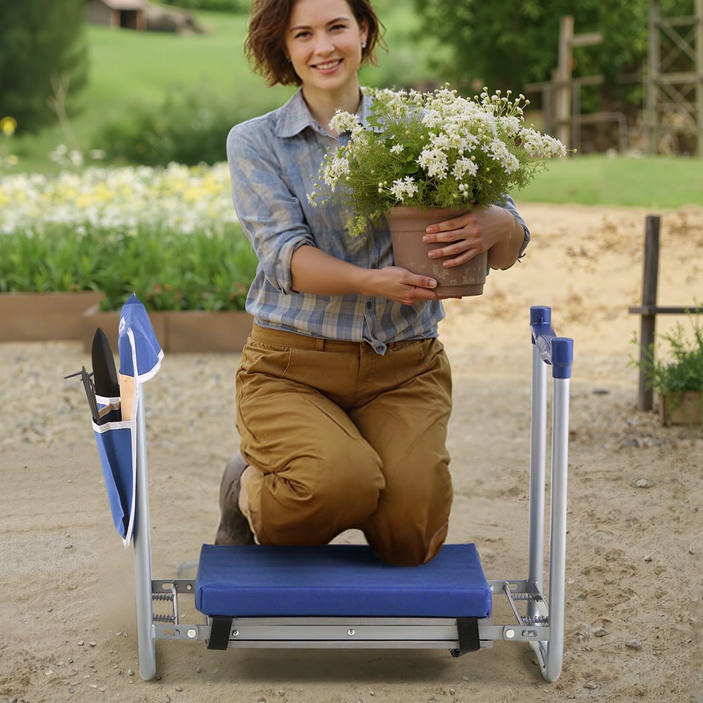 Folding garden kneeler and seat