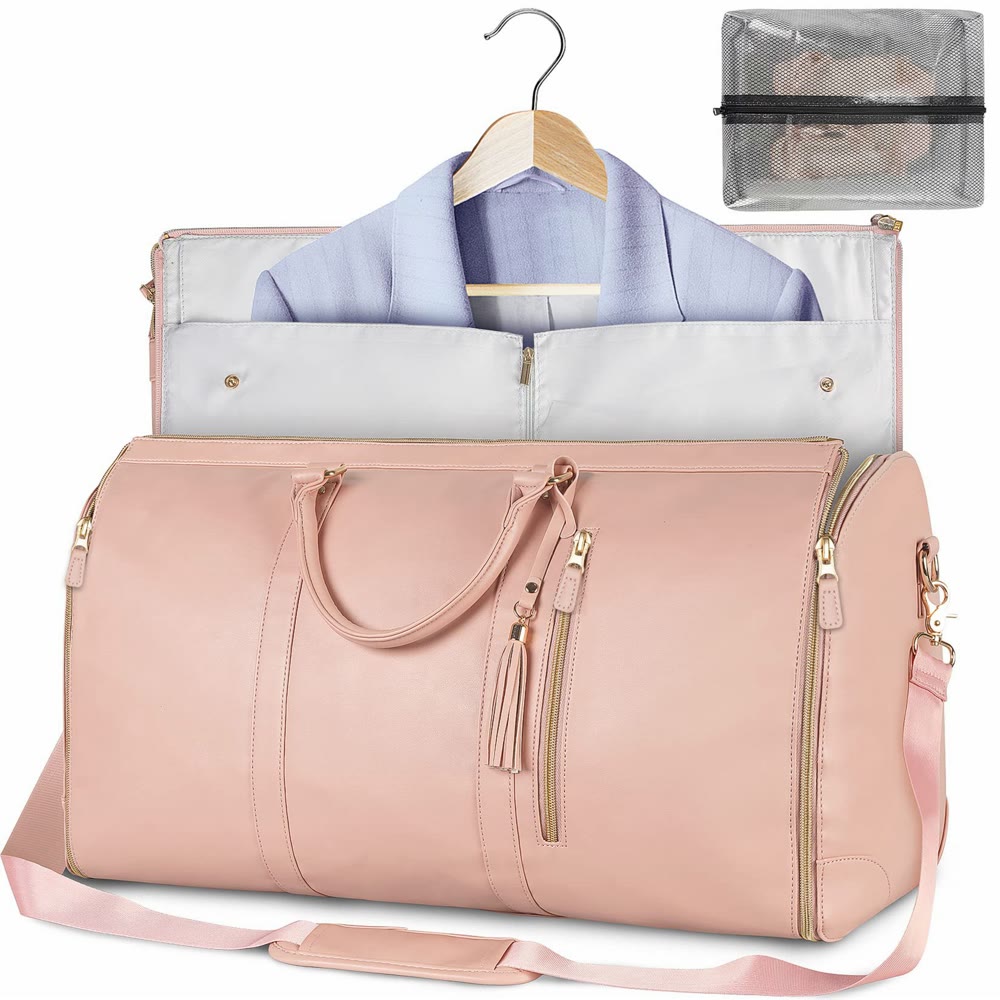 Folding travel duffle bag, pink
