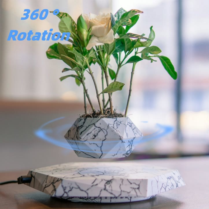Levitating planter, marble look
