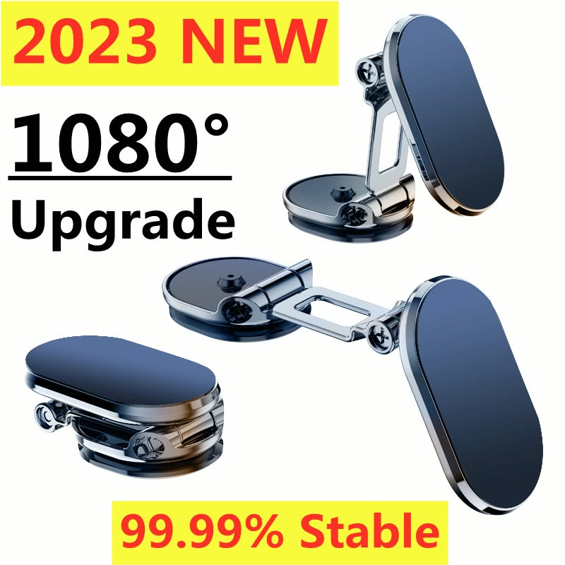 Magnetic folding phone mount