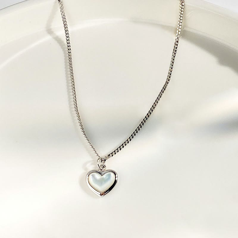 Puffy heart necklace, sterling silver