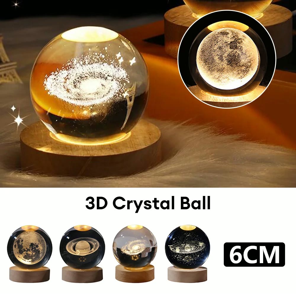 Solar system crystal ball lamp