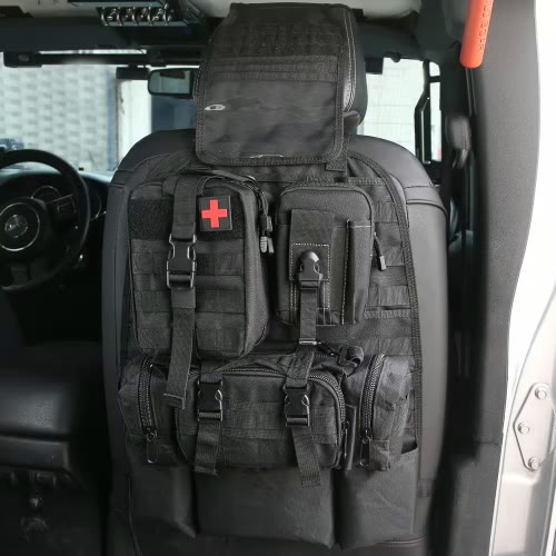 Tactical back seat organizer with 3 pouches
