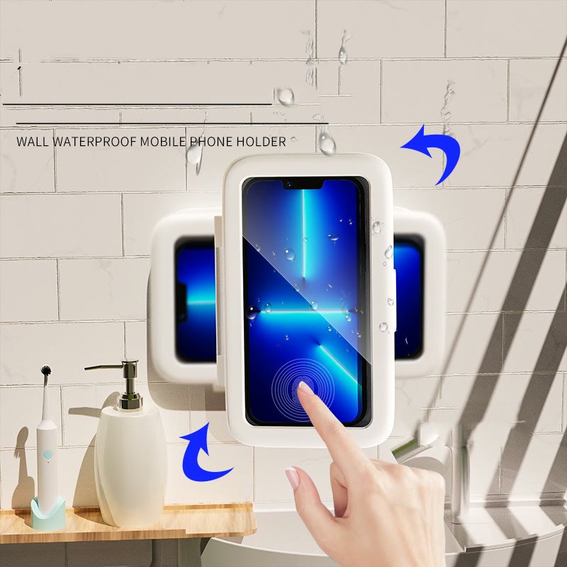Waterproof shower phone holder